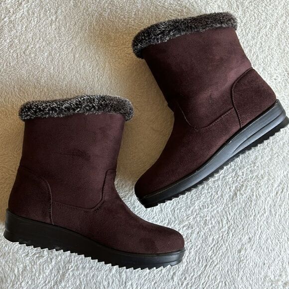 FLEXUS ISTRA Spring Step Boots Brown waterproof micro-suede faux fur size 9.5‎ - Picture 6 of 10